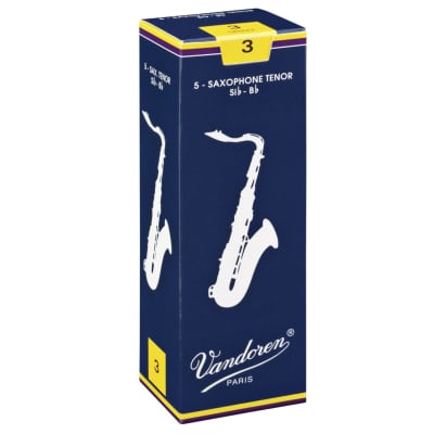 Vandoren Classic Tenor Sax Reeds 2.5 Box of 5 - Reed for Tenor Saxophones image 1