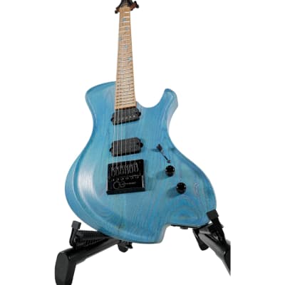 2023 O3 Guitars Xenon Blue Carve Top image 4