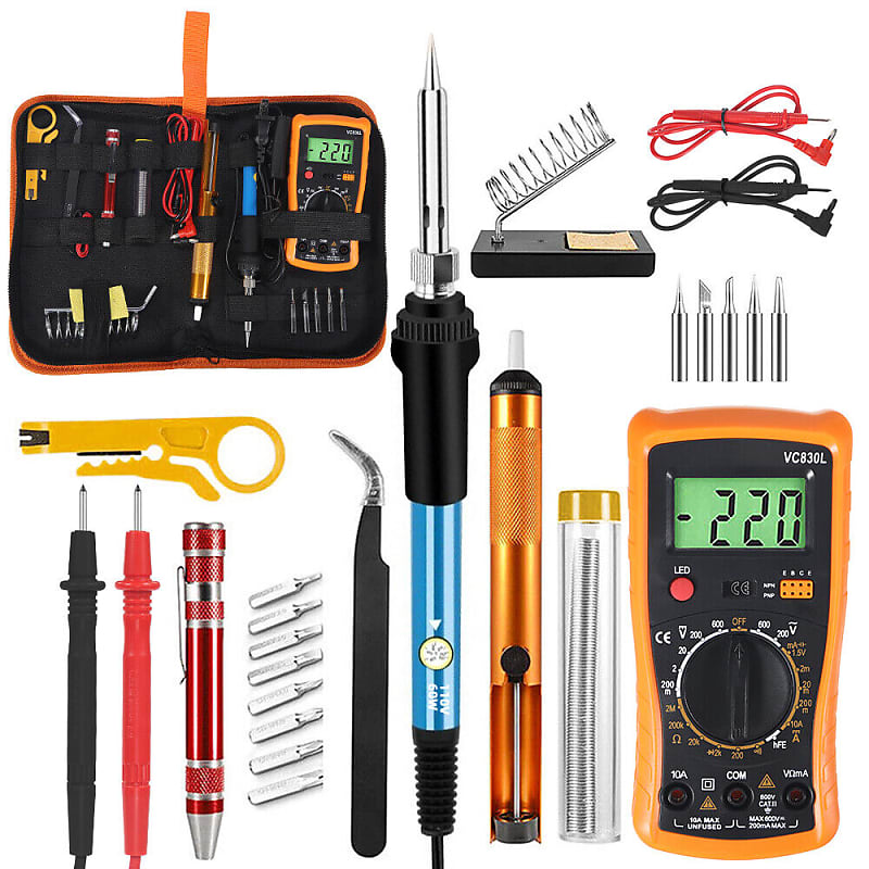 60W Adjustable Temperature Soldering Iron Digital Multimeter Reverb