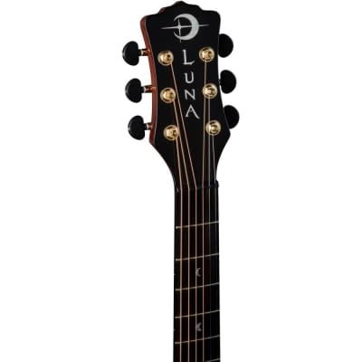 Luna Guitars 6 String Luna Vista Deer Tropical Wood Acoustic-Electric Guitar with Case image 4