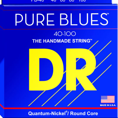 DR PB-40 Pure Blues Nickel Round core 4 string Bass Guitar Strings  - Light  (40-100)