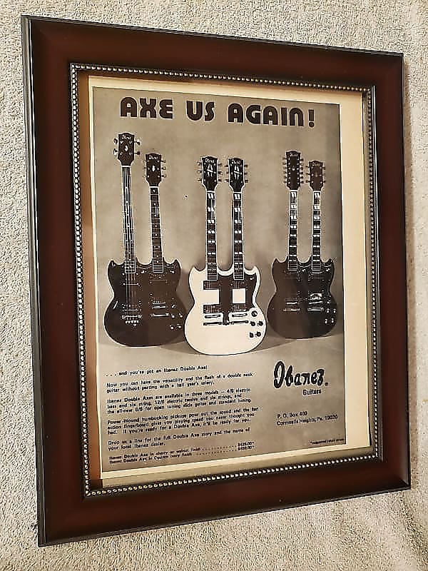 1974 Ibanez Guitars Promotional Ad Framed Ibanez Double Necks Reverb