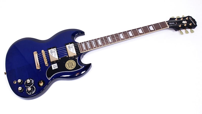 Epiphone G400 Deluxe PRO Flame Top Trans Blue Electric