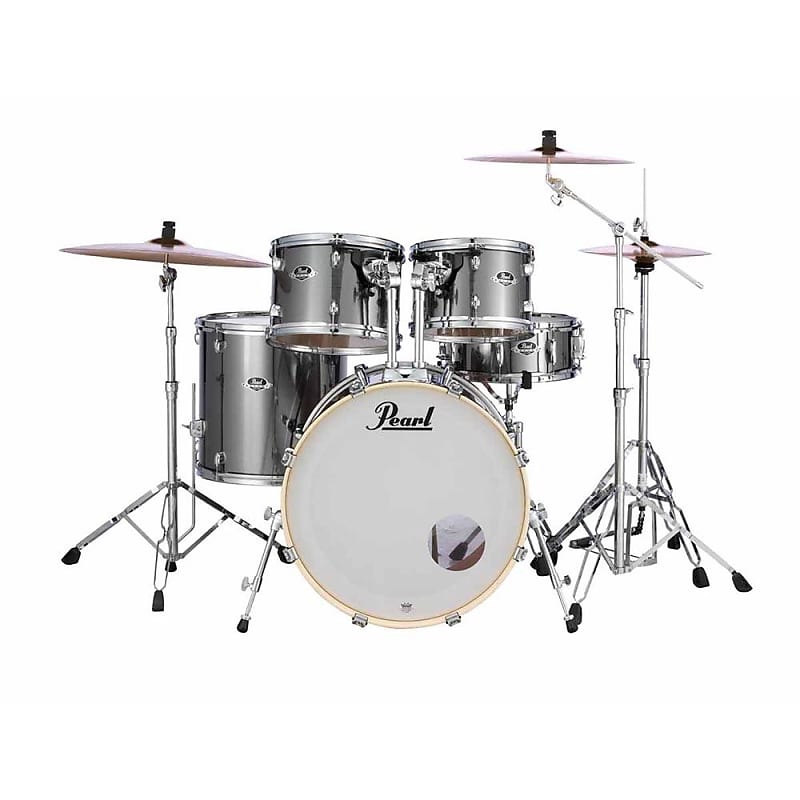 Pearl 5 Piece EXX Export Shell Pack - With Hardware - Smokey Chrome image 1