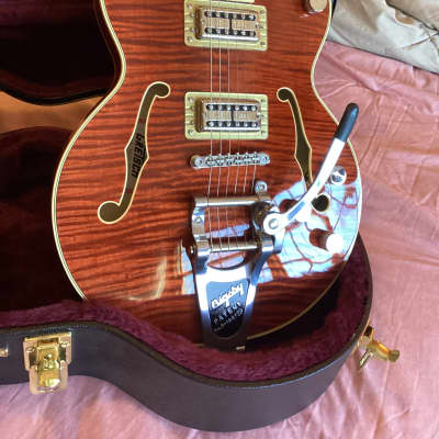 Gretsch G6659TFM Players Edition Broadkaster Jr. with Flame Maple Top 2019 - Present - Bourbon Stain image 2