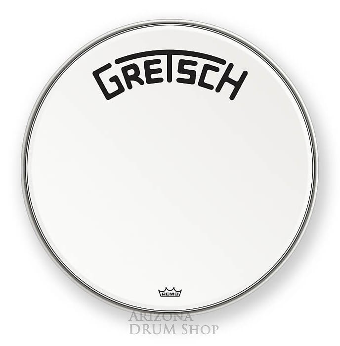 Gretsch 16 inch bass head , Coated White Permatone , Broadkaster logo image 1