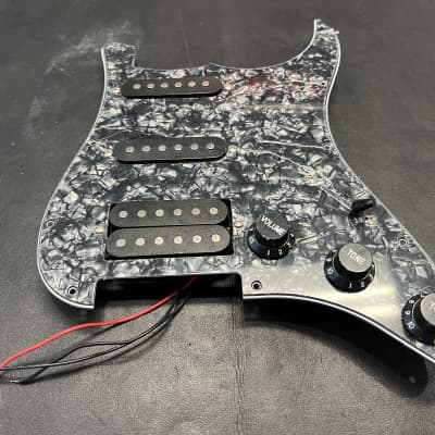 Unbranded Stratocaster Strat Loaded HSS pickguard Import Made Fits Squier - Black Pearl #23 image 1