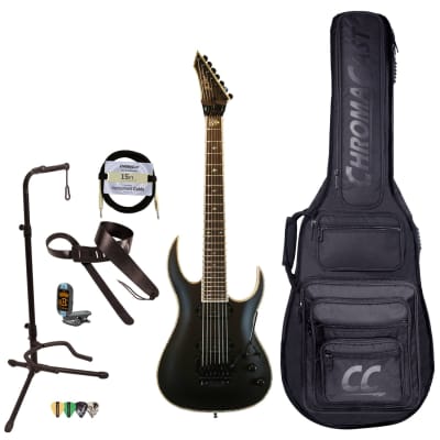 BC Rich Guitars Shredzilla 7 Prophecy Archtop Electric Guitar with Floyd Rose, Case, Strap, and Stand, Satin Black image 1
