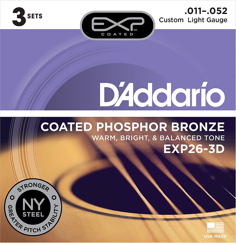 D Addario EXP26 3D Coated Phosphor Bronze Custom Light Acoustic