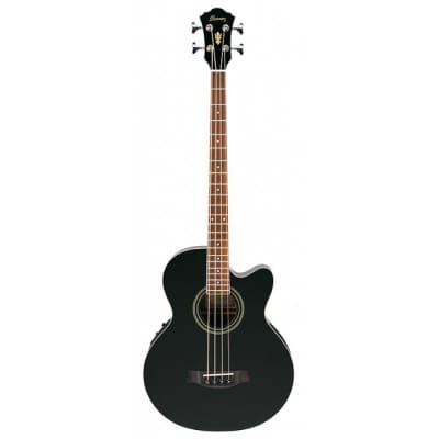 IBANEZ AEB8E-BK Jumbo 4-Saiter Elektro-Akustik-Bass, black for sale