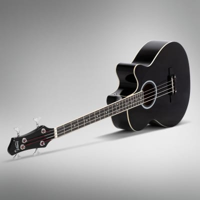 Glarry GMB101 4 string Electric Acoustic Bass Guitar w/ 4-Band Equalizer EQ-7545R 2020s - Black image 11
