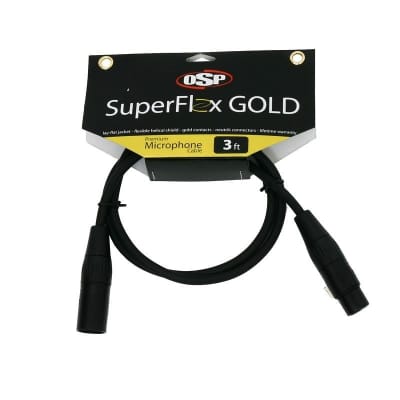 OSP 3' ft SuperFlex Premium XLR Microphone Mic Cable Gold Contacts image 1