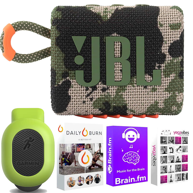 JBL Go 3 Portable Bluetooth Speaker (Squad) + Garmin Running