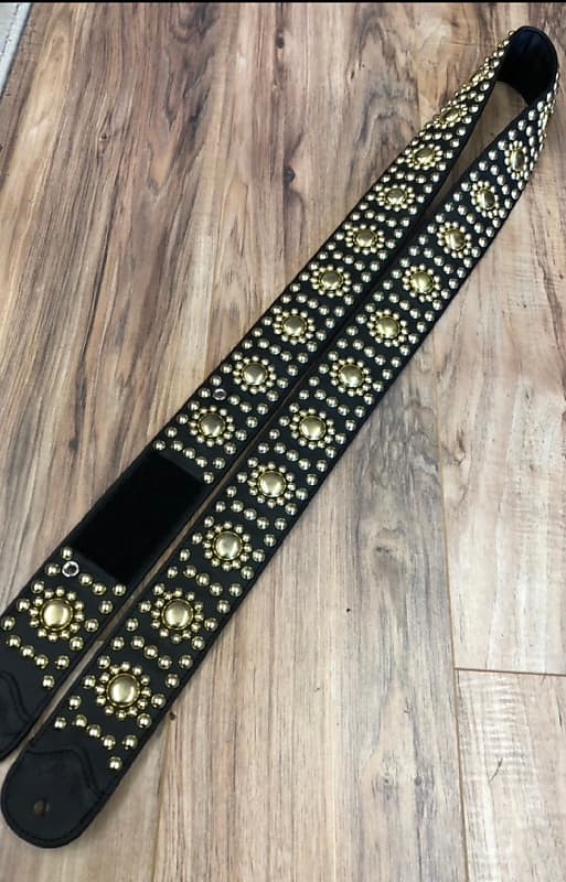 Carlino Full Length Paul Stanley Style Studded Strap Black leather and  studs