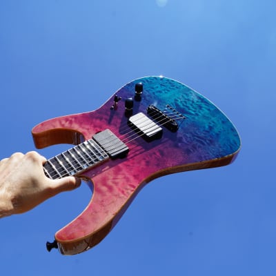 ESP USA M-II NTB NT Wild Berry Fade 6-String Electric Guitar w/ Black Tolex Case image 17