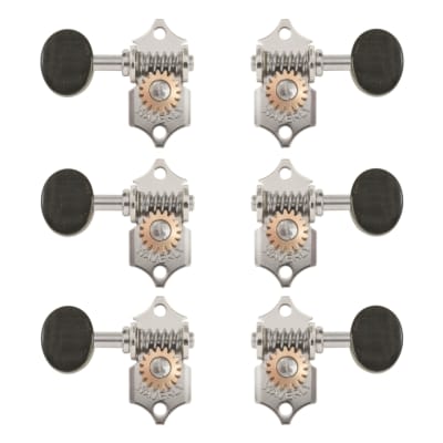 Waverly Guitar Tuners with Ebony Knobs for Slotted Pegheads image 1