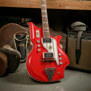 Rick Nielsen's 1962-64 National Glenwood 95 Map Guitar in Vermillion Red image 1