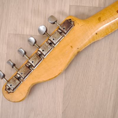 1958 Fender Telecaster Vintage Electric Guitar Blonde w/ Figured V Neck, Tweed Case image 6