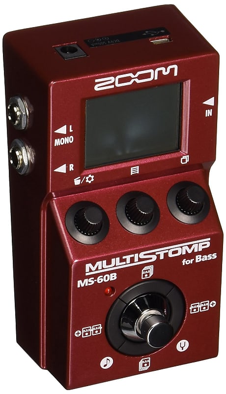 Zoom MS-60B MultiStomp Bass Guitar Effects Pedal, Single Stompbox Size, 58 Built-in effects, Tuner image 1