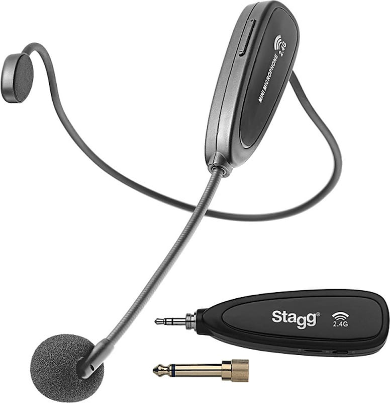 2.4 GHZ wireless headset microphone set with transmitter and