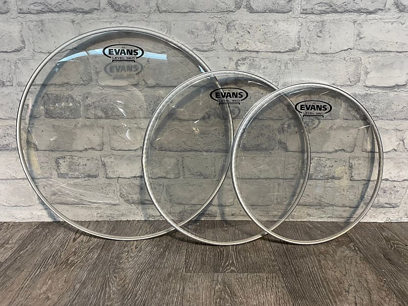 EVANS G2 Level 360 Batter Tom Rock Size Drum Heads Skins Set Reverb