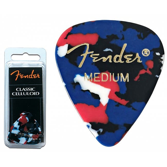 FENDER Classic Celluloid 351 confetti medium Plektren (12 Stück) image 1