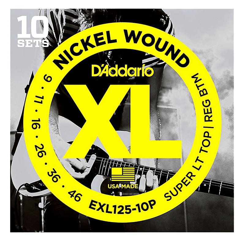 D'Addario EXL125-10P Nickel Wound Guitar Strings XL 9-46 (10-Pack) image 1