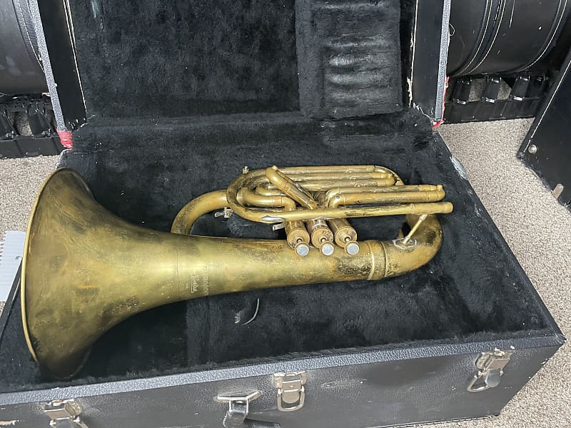 Bach Marching Baritone Key of Bb very worn but plays Reverb