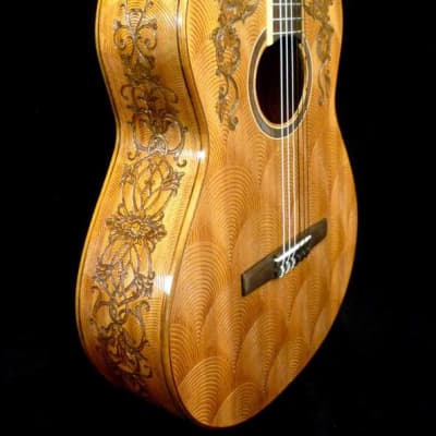 Blueberry Handmade Classical Nylon String Guitar Floral Motif Built to Order image 12