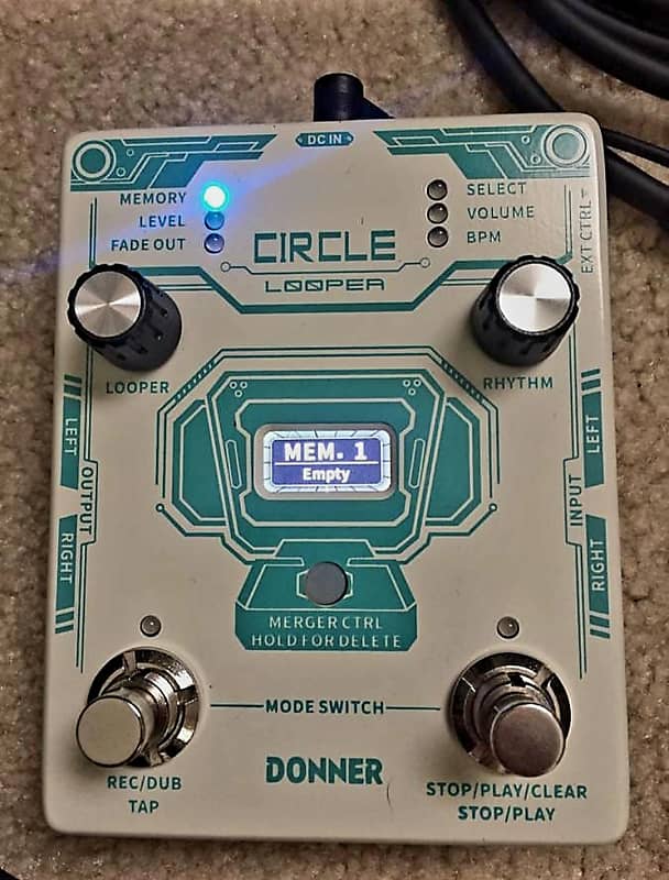 Donner Circle Loop Pedal 40 memory bank + drum machine 2022 Reverb