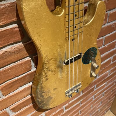 One-of-a-kind Custom Precision Bass Style 2018 Gold Leaf image 3
