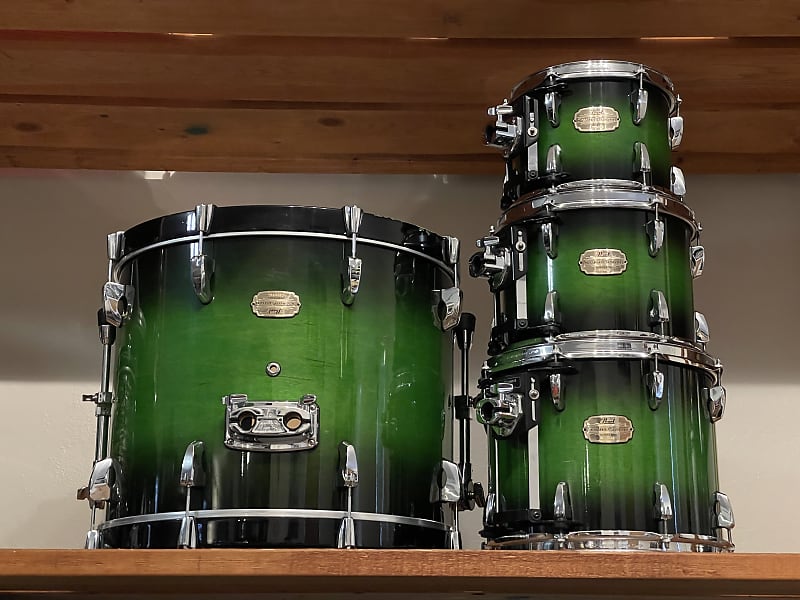 Pearl Session Custom SMX All-Maple Green Burst 10/12/14/22 Drum Kit