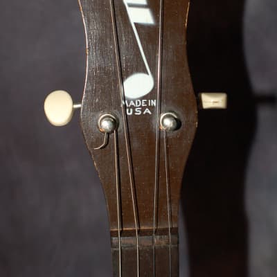 1956 Harmony Model 8005 Tenor Banjo "Reso-Tone" Pro Setup Mottled Walnut Original Case image 5