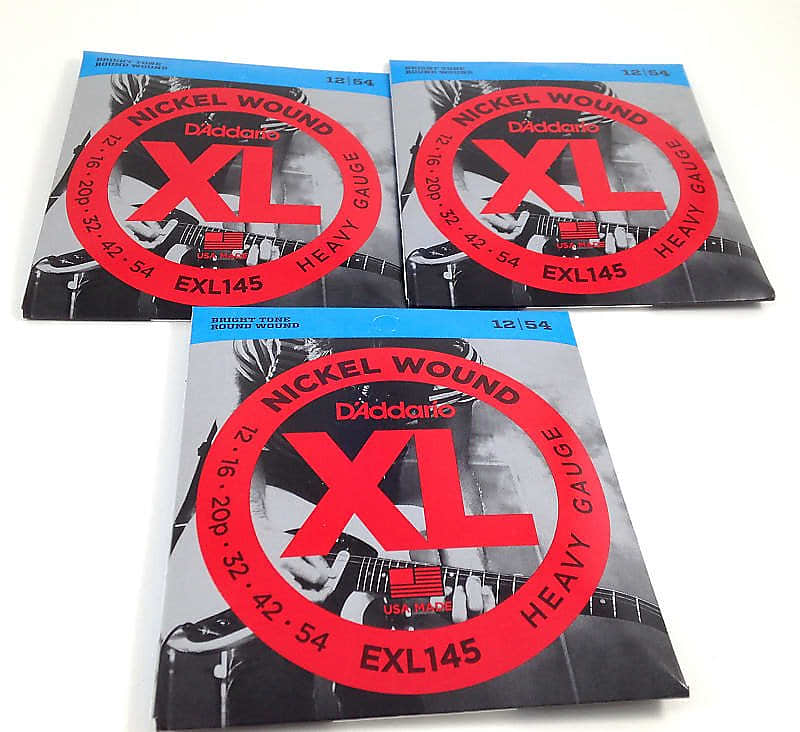 D Addario Guitar Strings 3 Pack EXL145 Medium Top Heavy Bottom 12 54