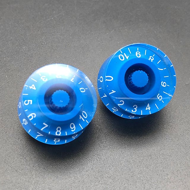 Guitar Knobs B Blue with White Reverb
