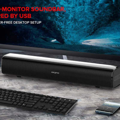 Creative Stage Air Portable and Compact Under-monitor USB-Powered Soundbar for Computer, with Dual-Driver and Passive Radiator for Big Bass, Bluetooth and AUX-in, USB MP3, 6 Hours of Battery Life image 7