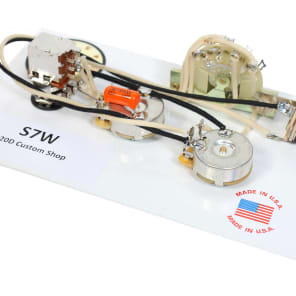 920D Custom Shop S7W 7-Way Strat Wiring Harness w/ CRL Switch/Orange Drop Caps/CTS Pots