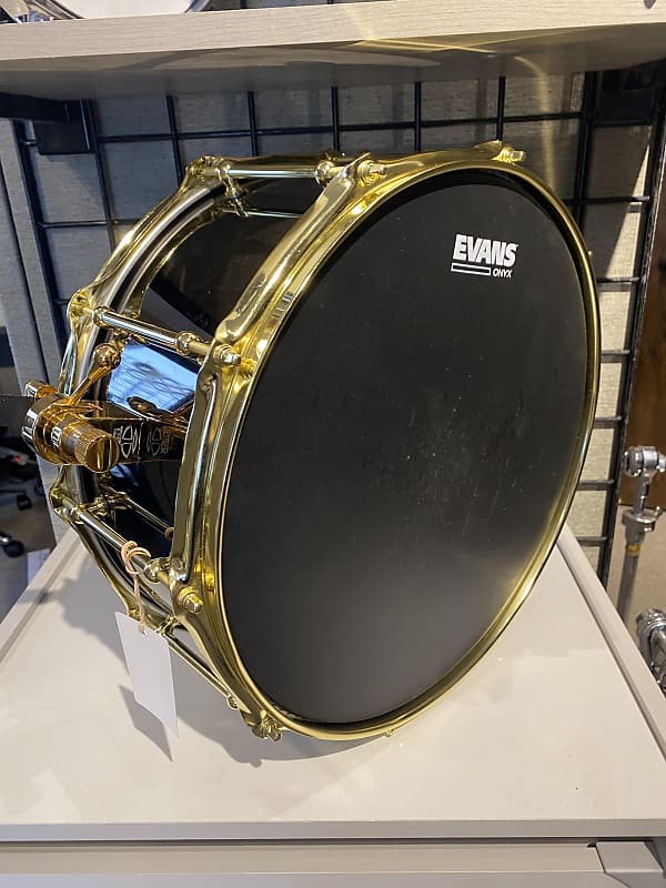 Kc Drum Shop Custom Snare 6.5 Black Chrome Over Brass Reverb