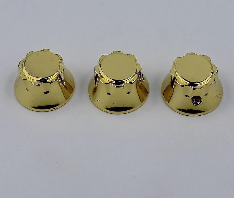 3 Piece Gold Strat Style Guitar Volume Tone Knobs Reverb