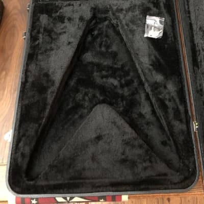 Black Hardshell Case With Keys For V-Shaped Bass Guitar image 3