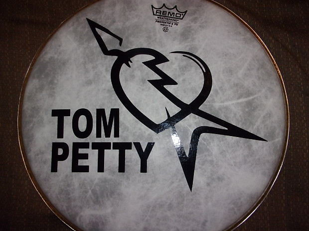 Tom Petty and the Heat Breakers  design #2 band logo black design on a Remo 14" drum head image 1