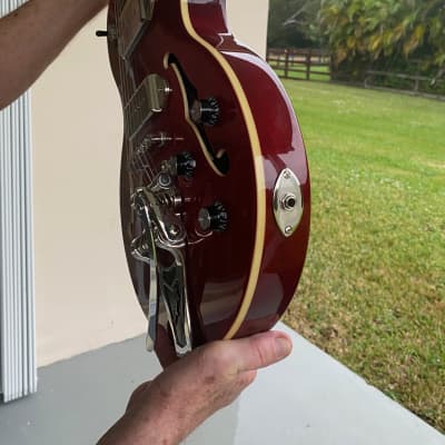 Epiphone Wine Red with reverse Bigsby to palm/wrist/elbow use WildKat Studio image 16