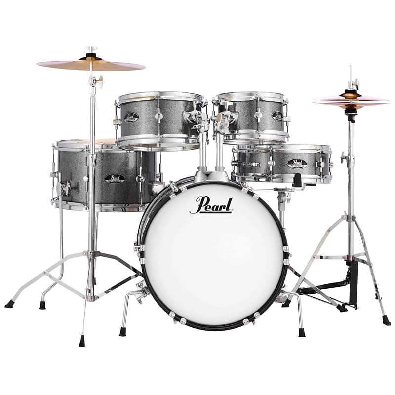 Pearl RSJ465CC Roadshow Mini Complete Drum Set, 5-Piece, Grey Sparkle image 1
