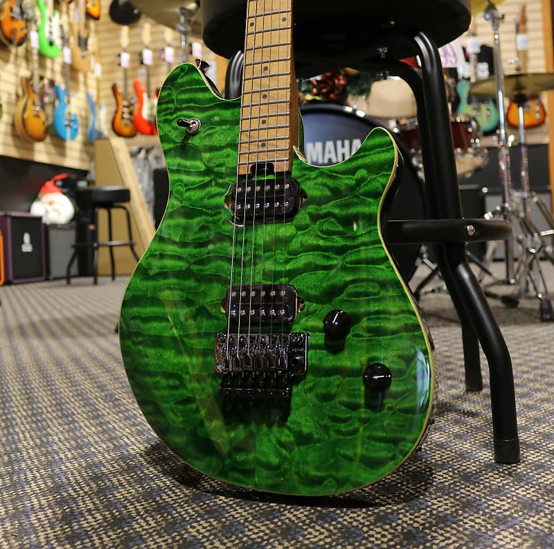 EVH Wolfgang WG Standard QM with Baked Maple Fretboard - Transparent Green image 1