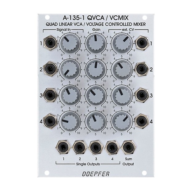 Doepfer A-135-1 QVCA / VCMIX Quad Linear VCA and Voltage Controlled Mixer image 1