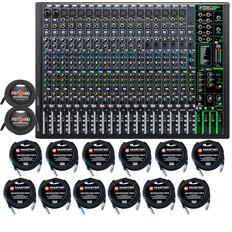 Mackie ProFX22V3 Mixer, 17 Onyx Mic Pres, Compressors & GigFX Reverb