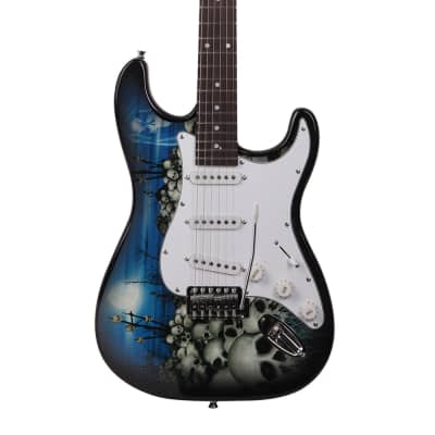 Glarry GST-E Rosewood Fingerboard Electric Guitar Blue Guitar + Bag + Accessories image 4