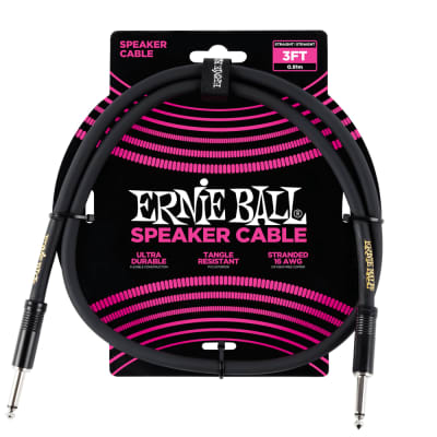 Ernie Ball P06071 Classic Speaker Cable Straight/Straight 3ft - Black image 1