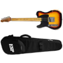 ESP LTD TE-254 LH Distressed 3-Tone Burst Let-Handed Electric Guitar + ESP Gig Bag