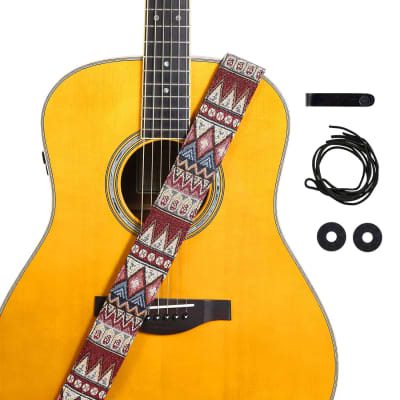 Guitar Strap for Acoustic Guitar , Electric Guitar and Bass Guitar, Adjustable Multi Color Woven Guitar Strap w/ Free Bonus 2 Picks + Strap Locks +